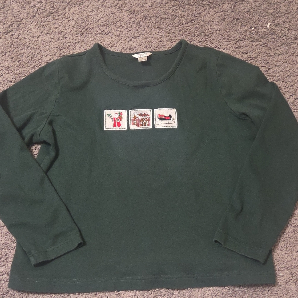 Christopher & Banks Forest Green Kids Long Sleeve Tee